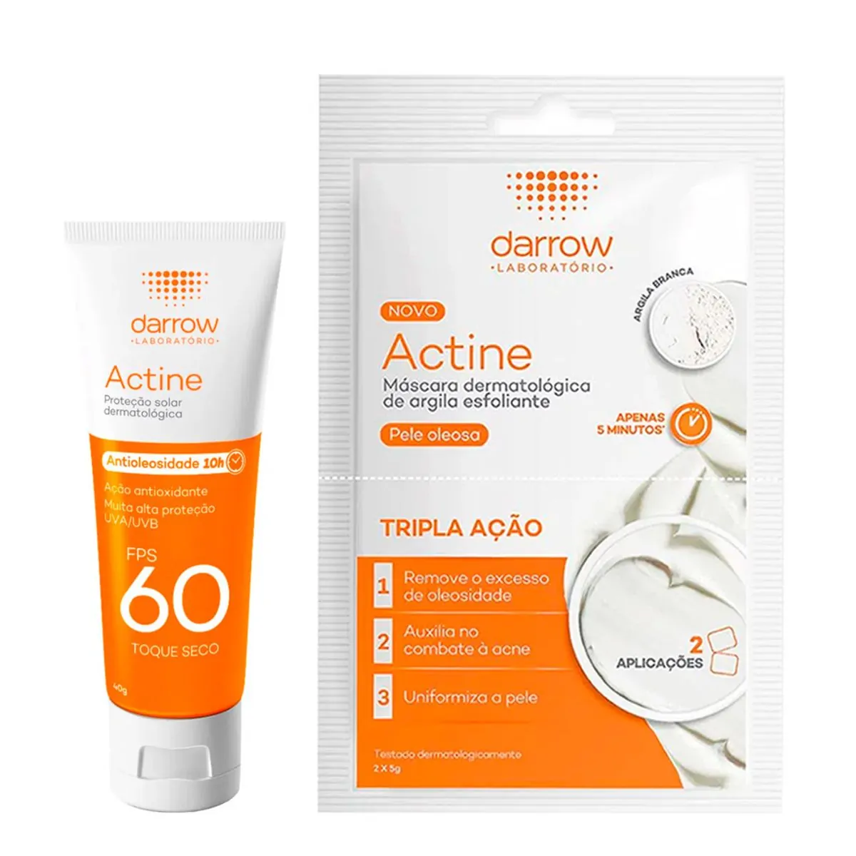 Protetor Solar Facial Actine FPS 60 Antioleosidade Toque Seco 40g
