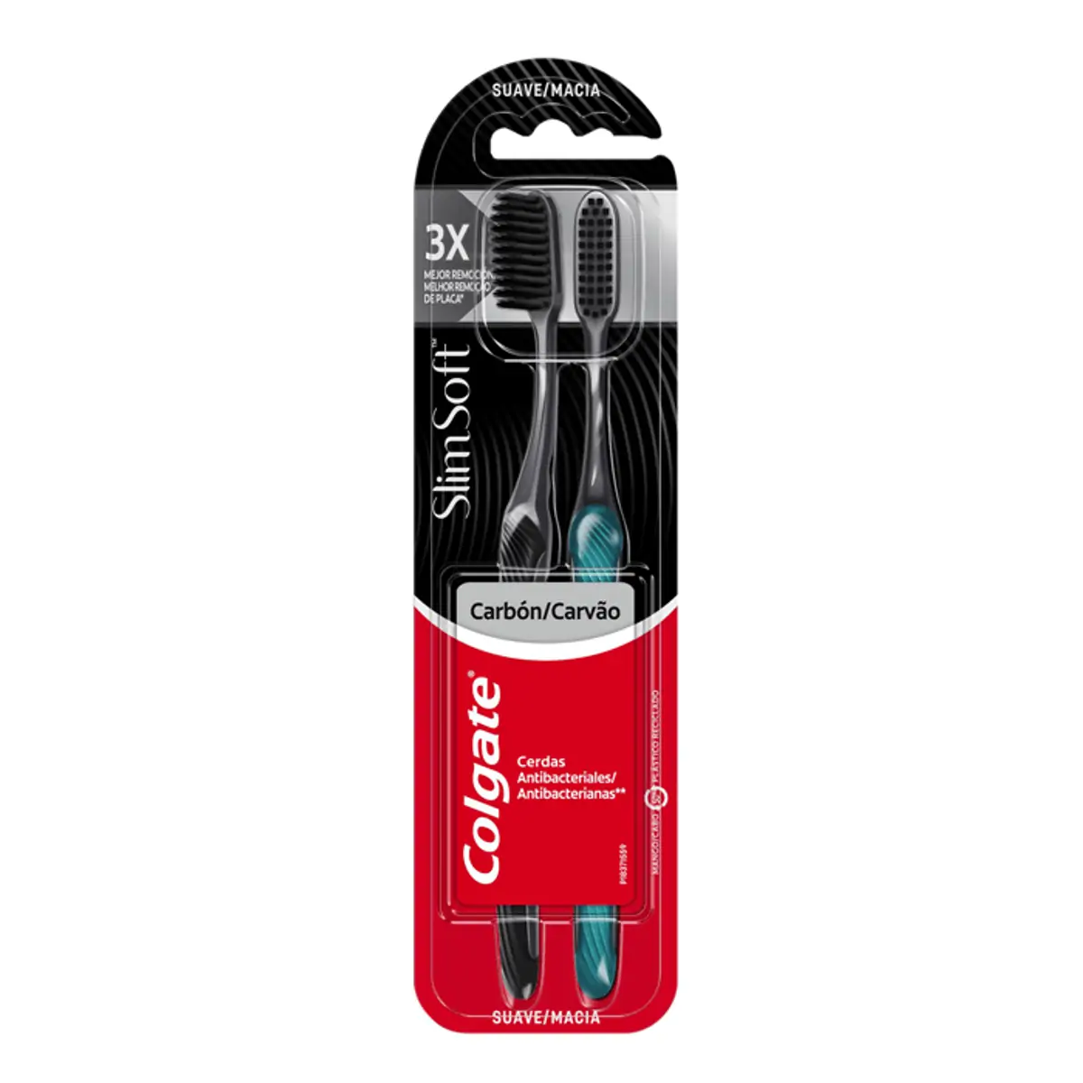 Escova Dental Colgate Slim Soft Black 2 Unidades