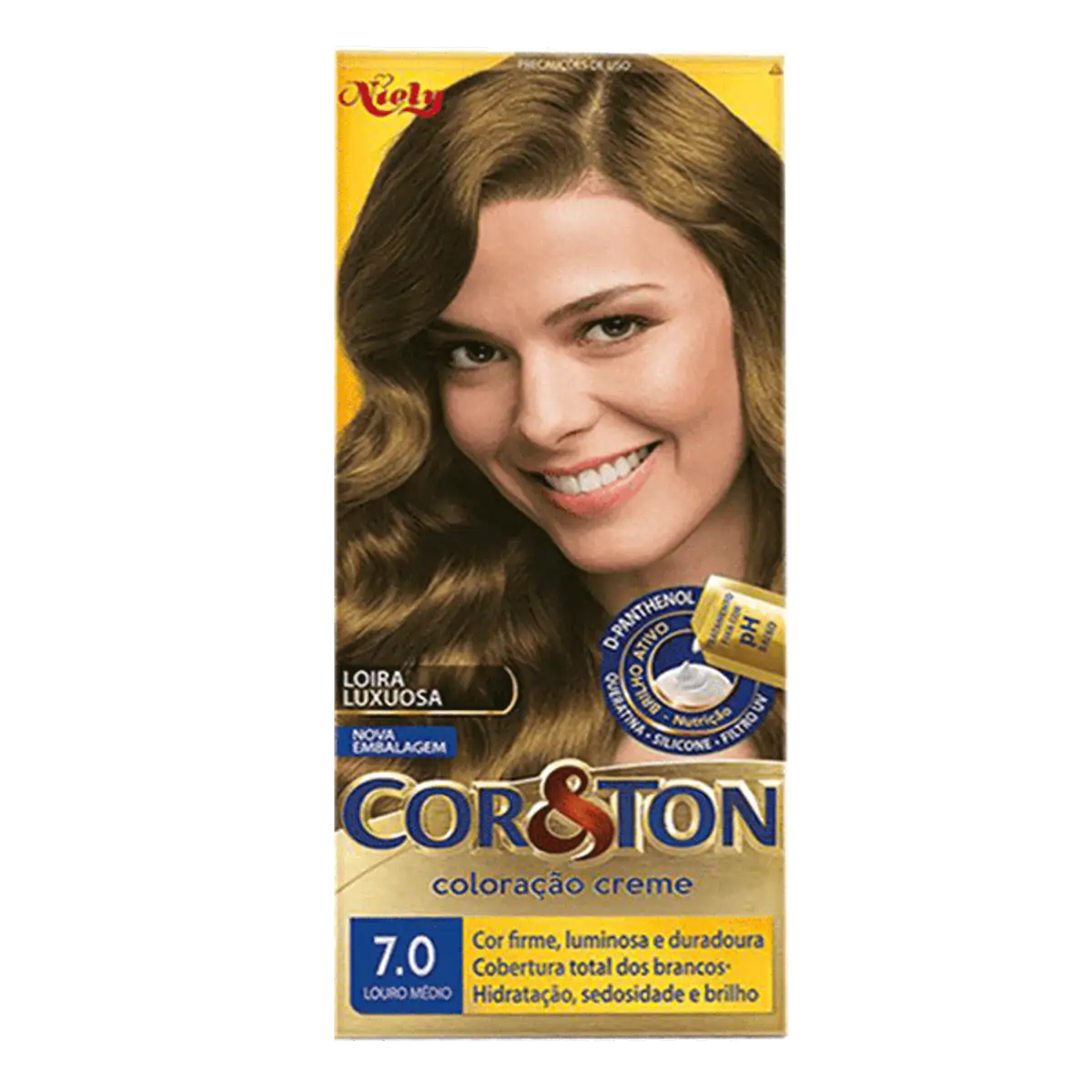 Tinta de Cabelo Niely Cor&Ton 7.0 Louro Médio