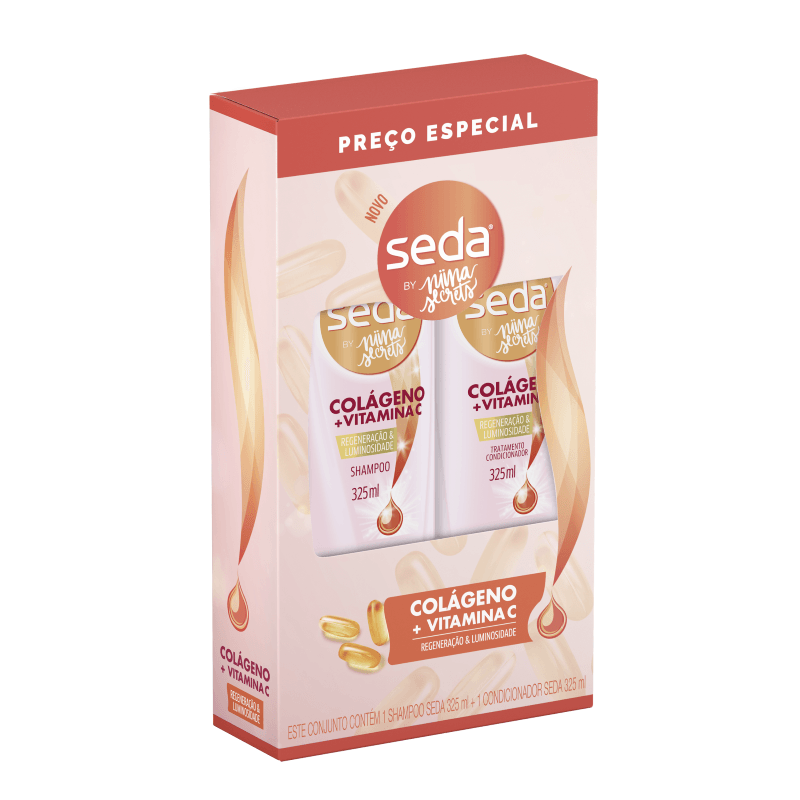 Kit Seda by Niina Secrets Colágeno + Vitamina C (shampoo+condicionador)