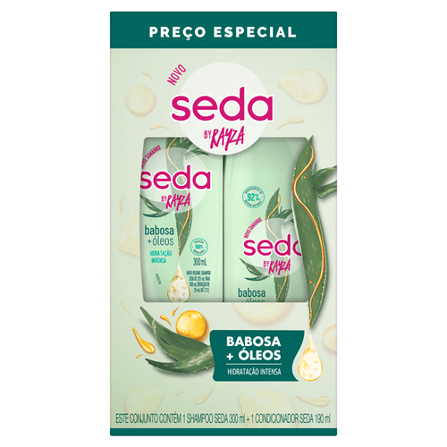 Kit Seda By Rayza Babosa + Óleos Shampoo 300 ml + Condicionador 190 ml