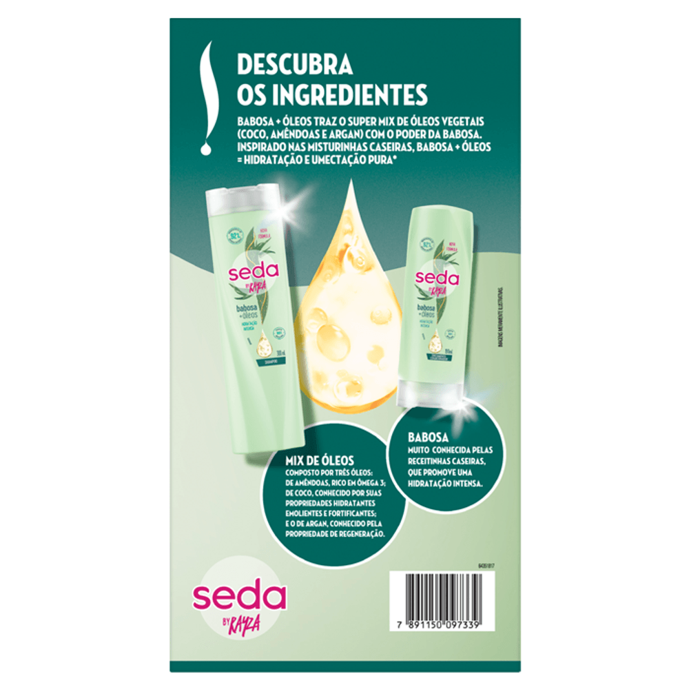 Kit Seda By Rayza Babosa + Óleos Shampoo 300 ml + Condicionador 190 ml