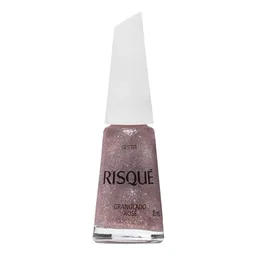 Esmalte Risqué Efeito Glitter Granulado Rosê 8ml