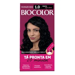 Tinta de Cabelo Biocolor 1.0 Preto Peça-Chave