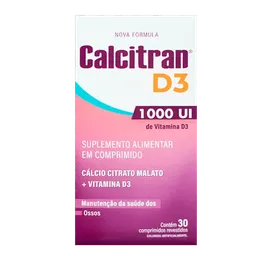 Suplemento Alimentar Calcitran D3 1000UI FQM 30 Comprimidos